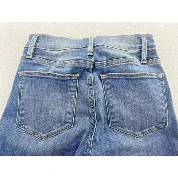 Frame Le High Skinny Jeans leather tuxedo piping Denim Mid Rise Stretch - Picture 6 of 15